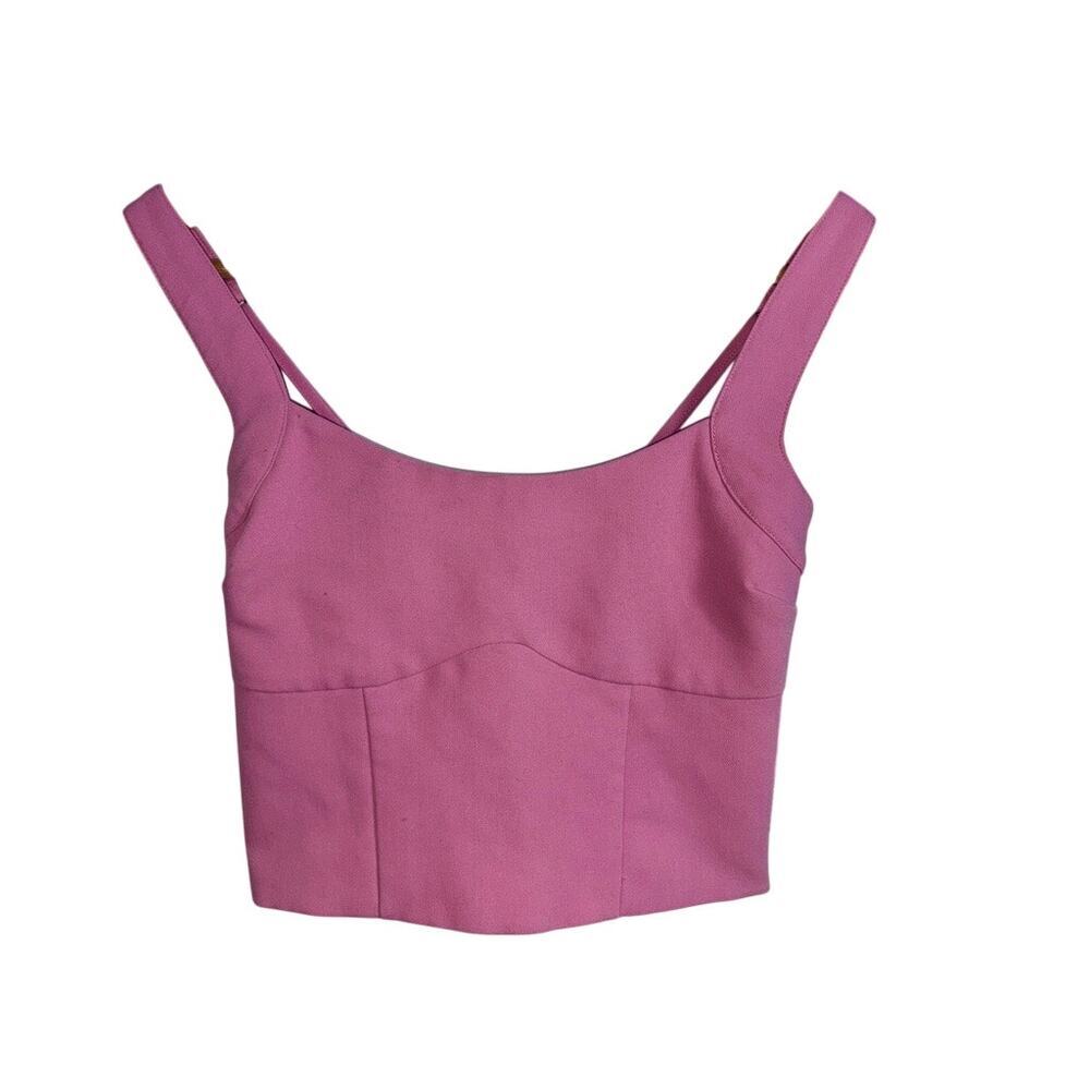 Abercrombie & Fitch Pink Smocked Corset Crop Top Crop Tank Top Womens Size XS